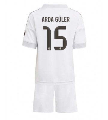 Real Madrid Arda Guler #15 Replik Heimtrikot Kinder 2025-26 Kurzarm (+ Kurze Hosen)